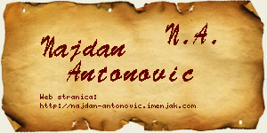 Najdan Antonović vizit kartica